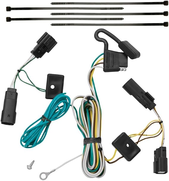 Tekonsha T-One T-Connector Harness, 4-Way Flat, Compatible with Select Ford Flex,Black