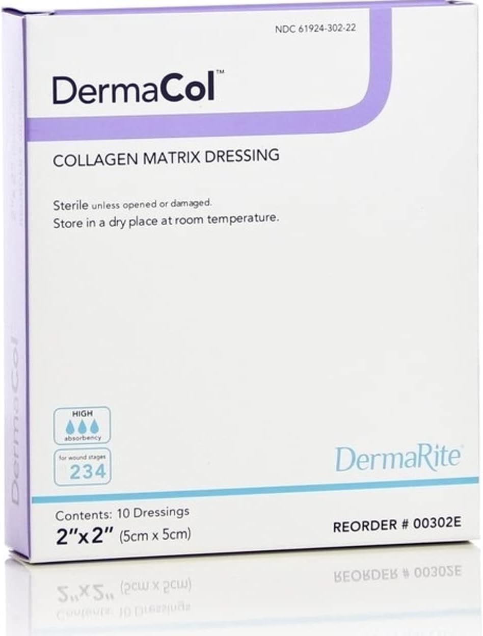 Dermarite Industries Dermacol Collagen Dressing, 2x2, 10 Count