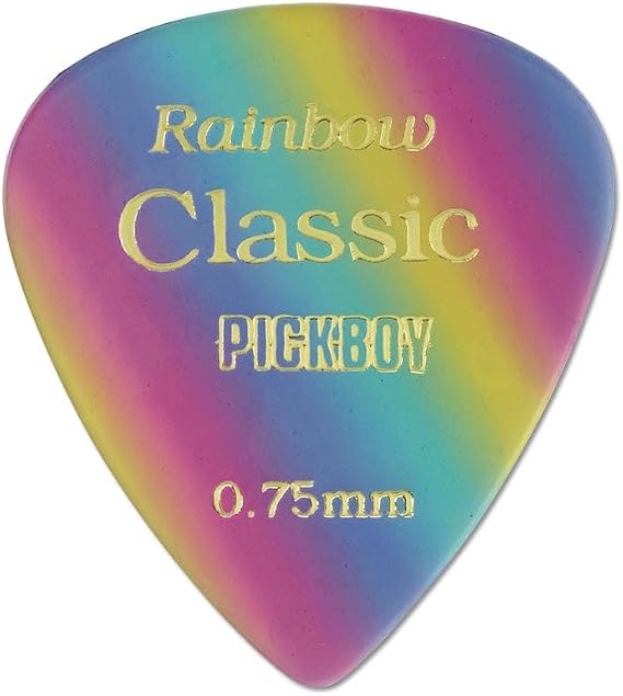 Pickboy Vintage Pick, Rainbow, Cellulose, 0.75mm, 10 picks