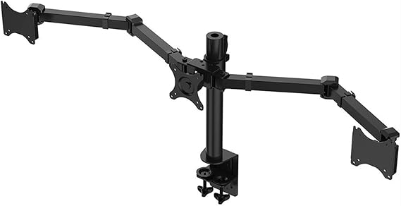 Monitor Stand Triple Monitor Stand for 10-27 Inches 3 Monitor Desk Mount, Heavy-Duty Free Standing Fully Adjustable Arm, Desk Clip Mount, Each Arm Holds up to 22lbs