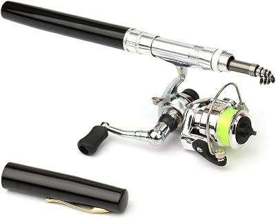 Telescopic Fishing Rod Reel Combo Lightweight Fishing Rod Spin Reel System for Freshwater Saltwater Mini Pen Fishing Pole Kit