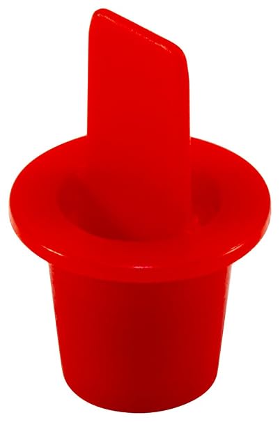 Caplugs CPT-2 CPT Series Plastic Center Pull-Tab Tapered Plug, 100 Pack, Red LD-PE, Flange OD 0.50" x Plug ID 0.299" Hole Protection, Leak Prevention, Masking, Painting, Powder Coating (ZCPT2Q1)