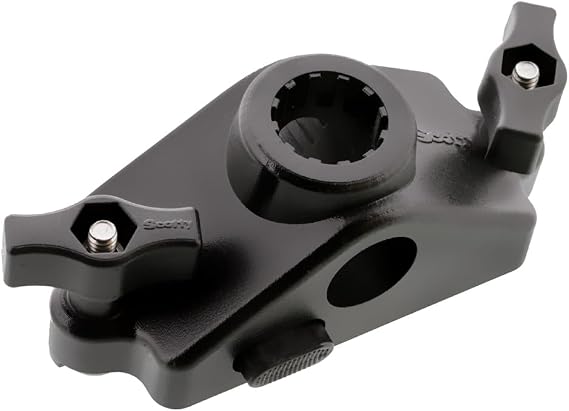 Scotty 343-BK #343 Locking Gunnel Track Mount | Quickly Add, Remove or Re-Position Mount Anywhere, Dependable Lock, Compatible with all Scotty Accessories