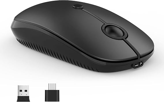 VssoPlor Type C Wireless Mouse, USB C MacBook Wireless Mouse, Black
