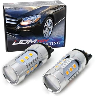 iJDMTOY Bright Amber CANbus LED Turn Signal Light Bulbs Compatible With Mercedes 2015-2021 W205 C-Class, 2013-2015 X204 GLK-Class, 2016-2022 X205 GLC-Class Halogen Trim