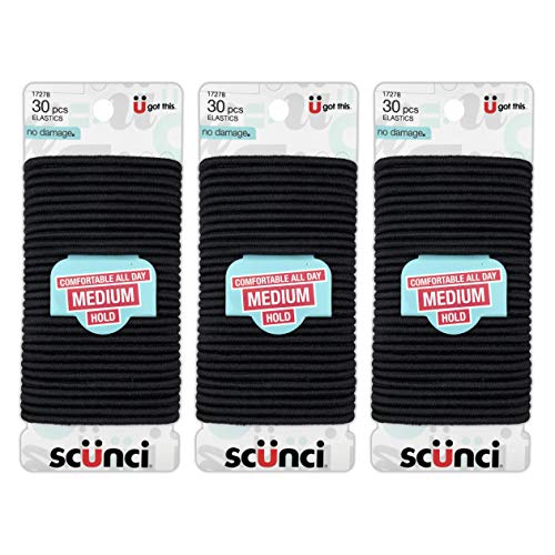 Scunci Effortless Beauty Large No-damage Elastics, 4 MM 90 pieces