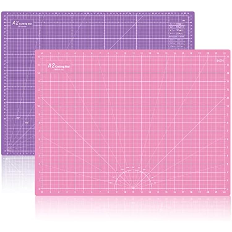 HEADLEY TOOLS 18x24 Thickened Self Healing Cutting Mat, A2 Rotary Cutting Sewing Mat for Crafts, Double Sided 5-Ply Table Cutting Board for Fabric Quilting Patchwork Arts Hobby Project, PinkPurple