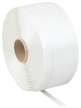PAC Strapping 60 CW-E-SC 3/4" Regular Duty White Woven Cord Strapping, 2,100 Length