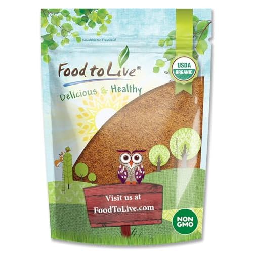 Food to Live Organic Cacao Powder, 1 Pounds Certified, Non-GMO, Kosher, Unsweetened, Sirtfood, Bulk