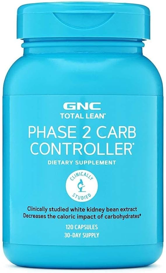 GNC Total Lean Phase 2 Carb Controller, Decreases Calorie Impact from Carbohydrates, 120 Capsules
