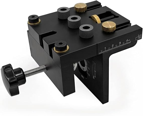 3-in-1 High Precision Jig Dowel Cam Jig Kit Wood Hole Drilling Guide,with Positioning Clip Adjustable Drilling Guide Puncher Locator Carpentry Tools for DIY Wood working Furniture Repair