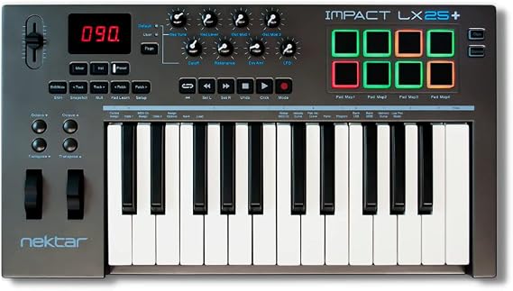 Nektar Impact LX25+ | USB MIDI Controller Keyboard with Nektar DAW Integration Dark Grey
