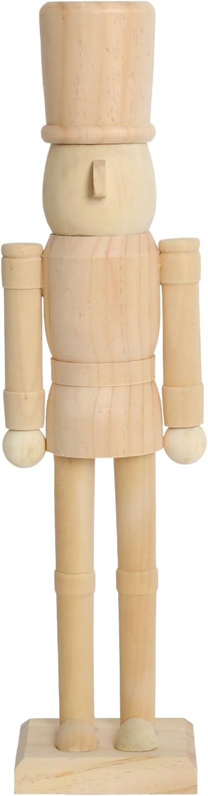 Unfinished Wooden Nutcracker Soldier Figurine 14.7" - Large DIY Craft Kit for Painting, Blank Nutcracker Doll, Paint Your Own Christmas Holiday Decor Centerpiece (Natural, 38cm)