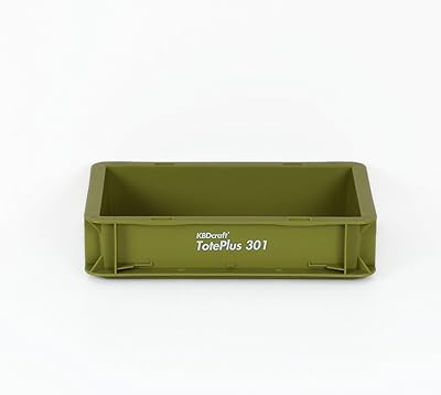 KBDcraft Stackable Storage Bin - Heavy-Duty Plastic Organizer Box and Tray with Straight Walls, small plastic bin totes for storage, 12x8x3, 0.5Gal, Green, 1 Pack