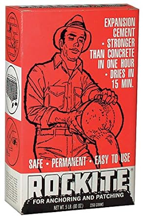 Rockite 5 lb Gray Anchoring Cement, Powder, Box, 44 Pack