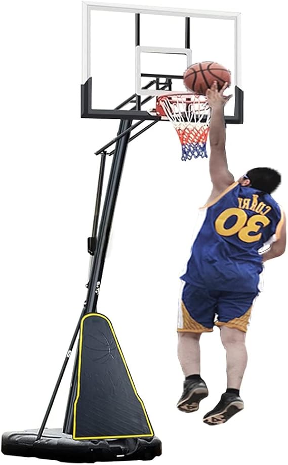 Basketball Goal Portable Basketball Hoop Goal Basketball System, Freestanding Basketball Stand Height Adjustable 245-305CM, Outdoor Basketball Hoop with Fillable Base