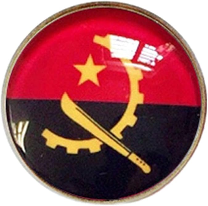 Uijokdef 1 PCS Angola Flag Pin Round,Lapel Pins party Gifts, Patriotic Pin for Men/Women,Angola Flag Brooch Accessories Party Favors, Hat Suit Decorations