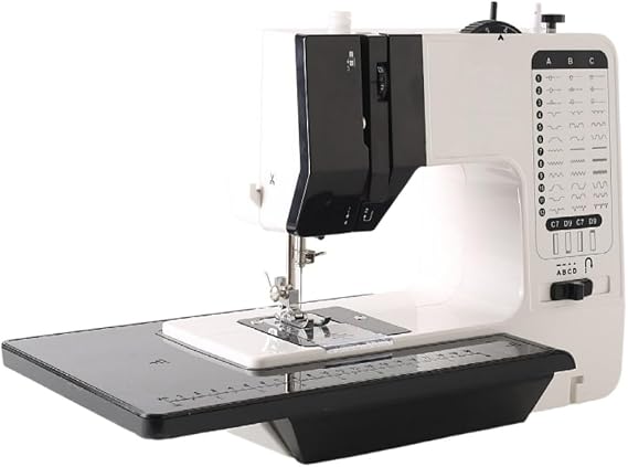 Multifunctional Industrial Sewing Machine, 38 Stitches Portable Sewing Machine with Extension Table and Night Light, Fully Automatic with Locking Edge, Strong Power, Low Noise, Easy to Use and Durable Machine to Meet All Your Needs White