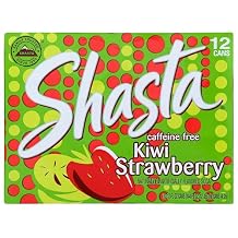 Shasta Kiwi Strawberry | Sweet Strawberry Meets Tart Kiwi | Caffeine-Free Soft Drink | 12-Pack of 12oz Cans | Fruity, Tropical, and Bursting with Flavor