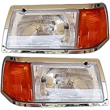 Headlight with Adjusters, Corner Lamp and Chrome Bezel - Driver and Passenger Side (Fits Peterbilt 375 385 Trucks)
