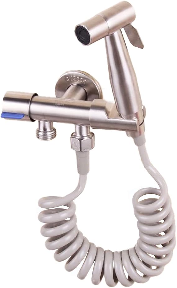 Handheld Bidet Sprayer for Toilet, Decohomeforu Stainless Steel Bathroom Bidet Sprayer Set, Adjustable Water Pressure Control with Bidet Hose, Wall Mount Brushed Nickel Bidet Toilet Diaper Sprayer Kit