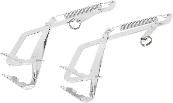 2 Pcs Seafood Grabber Stainless Steel Grabbing Tools for Catching Crabs Pike Predatory Fish (Double Hook)