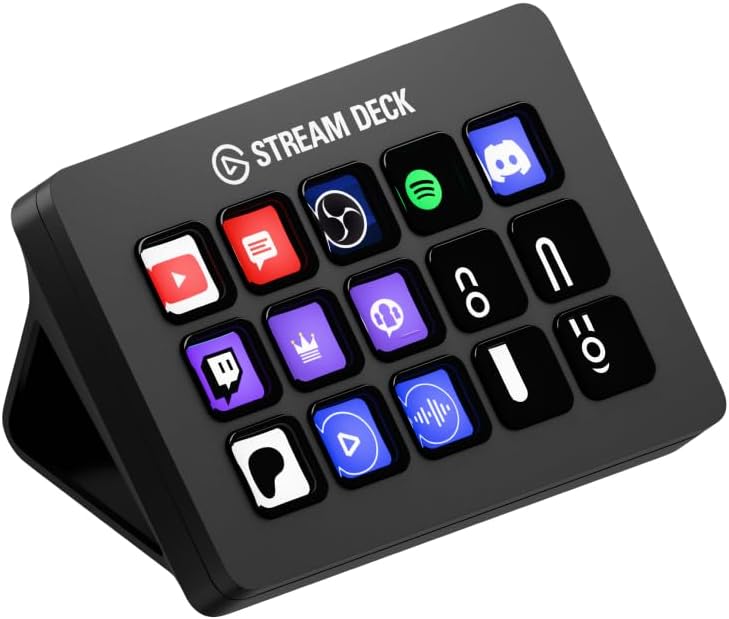 Elgato Stream Deck MK.2 Elgato Stream Deck MK.215 Key LayoutController for Live Content Creation, Streamer Device Compatible with OBS/Twitch/YouTube, Works with Mac/PC