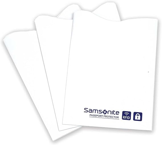 Samsonite 3-Pack Credit Card RFID Sleeves, White, One Size