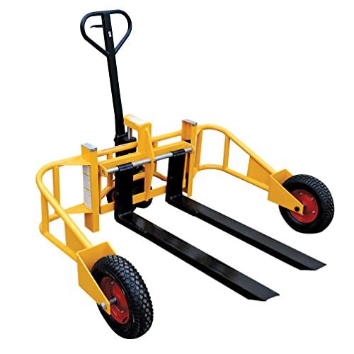 Vestil ALL-T-2-48 Steel Manual All-Terrain Pallet Truck 48 in. Long Adjustable Width Forks 2,000 Lb. Capacity Yellow