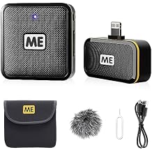 Wireless Lavalier Microphone for iPhone iPad Phone, MFi Certified, Noise Cancellation, Gain Control, 196ft Transmission, Wireless Lapel Podcast Microphone Mic for Video Recording Vlog Live Streaming