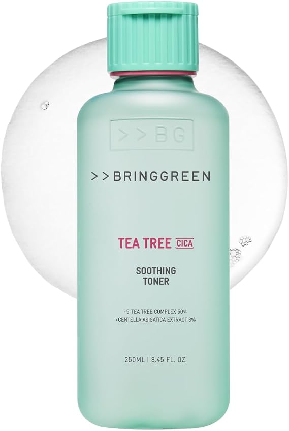 BRING GREEN Tea Tree CICA Soothing Toner | Mild Daily Skincare Routine for Cooling and Hydrating Effect (8.5 Fl. Oz., 250ml)