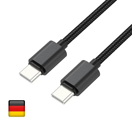 Woyax by Deji Fast Charging and Data Cable Type C to Type C 1.2m Braided BLACK Compatible with Samsung Xiaomi Oppo Reeder Huawei