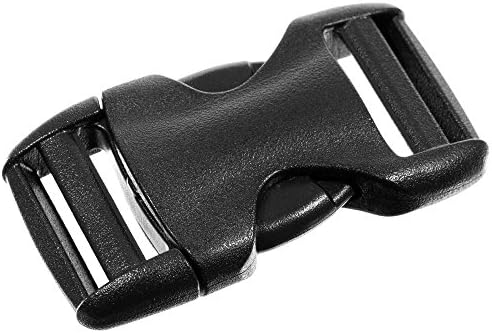 Paracord Planet 10 Pack Buckles - 1 Inch Flat Heavy Duty Dual Adjustable Side Release Buckles - Black Plastic for Repairs, Webbing, Bags, and Backpacks