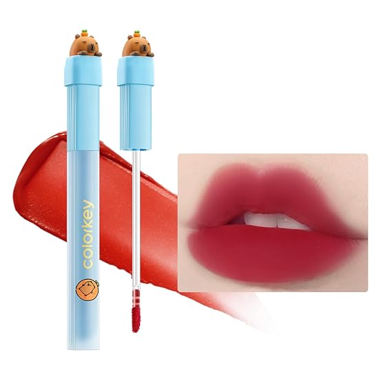 COLORKEY Capybara Airy Lip Lacquer, Matte Velvet Lipstick, Non-Sticky Long-Lasting, Waterproof Low Saturation Foggy Finish (R666)