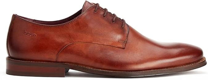 Tan Washed Derby Shoes by Base London