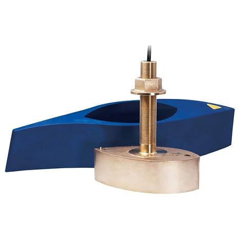 526T-HDD Bronze Broadband Thru-Hull Transducer w/ Temp Built-in Diplexer and Hi-Speed Fairing Block 1kW (10-Pin)