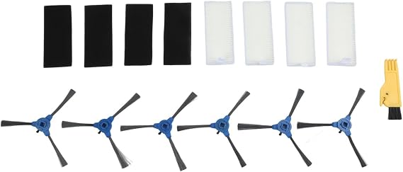 Vacuum Cleaner Parts Replacement Kit Compatible With For COREDY R300 Including 6 Side Brushes And 4 Filters