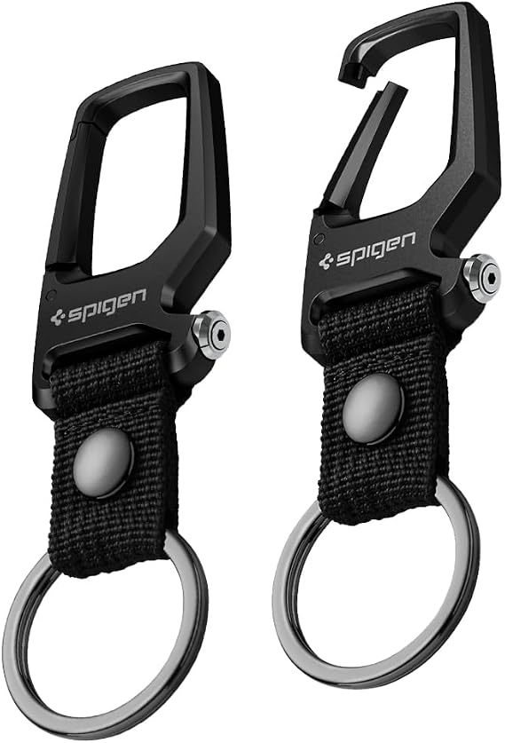 Spigen Anahtarlık Kanca ve Şişe Açacağı (2 Adet) Carabiner Siyah - AHP08270 (Spigen TR Garantili)