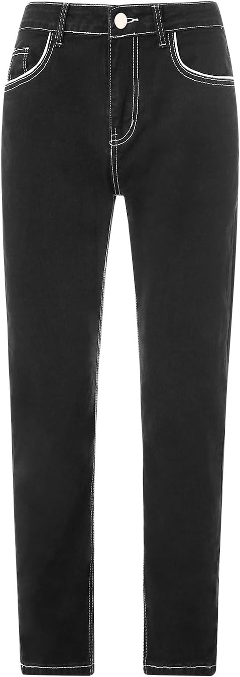 Men's Work Pants Classic Fit Stretch Buckle Zipper Straight Ripped Hole Solid Pants Casual Work Utility Trousers