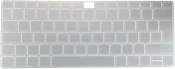 Huawei MateBook 14 / D14 / D15 / 16 Uyumlu Silikon Klavye Koruyucu – Şeffaf Yazısız Tasarım, Türkçe Q ve UK ISO (Ters L Enter) Klavye Düzeni Uyumlu, 2019–2023 Modeller Şeffaf