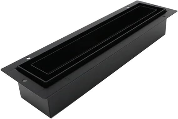 Fittes Flush Floor Vent [Luxe], Minimalist Solid Steel HVAC Air Return Register Cover, Customizable Modern Adjustable Airflow Solution for Home Floor, Damper Included 2"x10" Matte Black