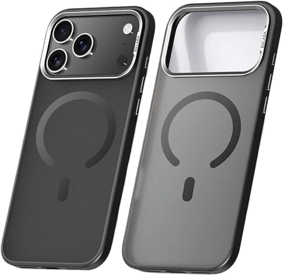 for iPhone 17 Pro Max Case, Compatible with MagSafe, Shockproof Military-Grade Protection, Magnetic Phone Case for iPhone 17 Pro Max, Classic Hybrid Case, Matted Translucent (Black,iPhone 17)