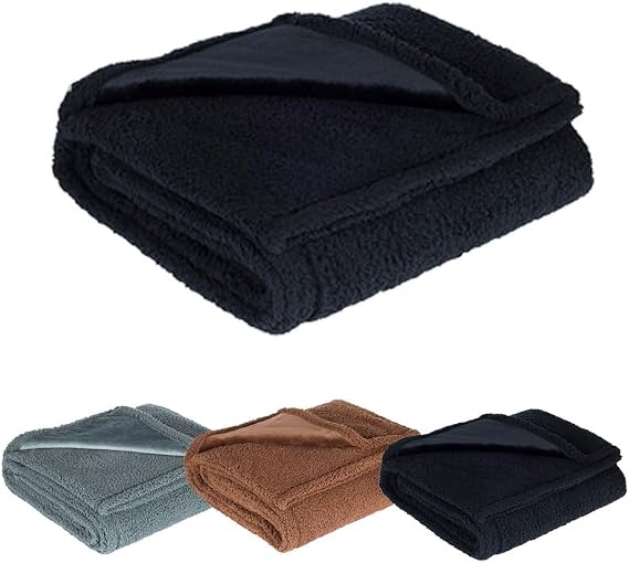 Loveblanket - The Waterproof Fleece Blanket for Couples, Pets & Sofa (Black, XL: 145 * 216CM/XL (57 in x 85 in))