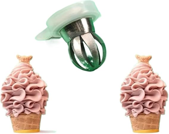 One Piece Flower Petals Shaped Ice Cream Modeling Cap Stainless Steel Nozzle Lid Spare Part, Compatible With Soft Ice Cream Machines Fitting 29mm