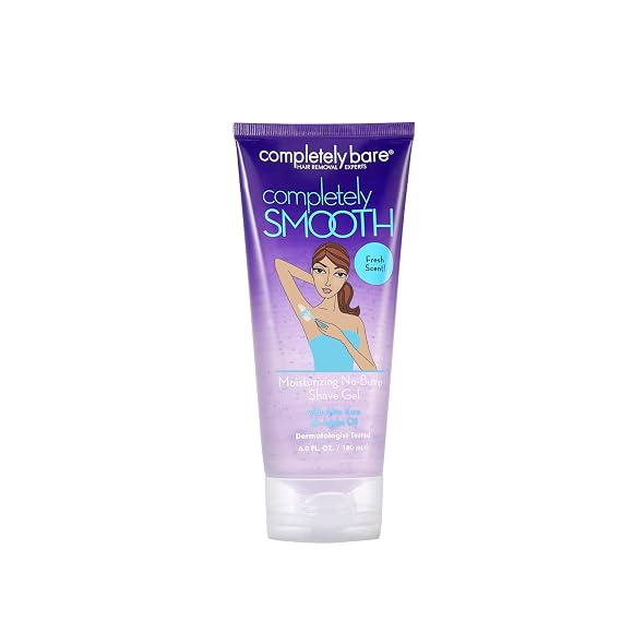 completely bare completely SMOOTH | Moisturizing No-Bump Shave Gel | Aloe Vera | Jojoba Oil | 6 FL OZ