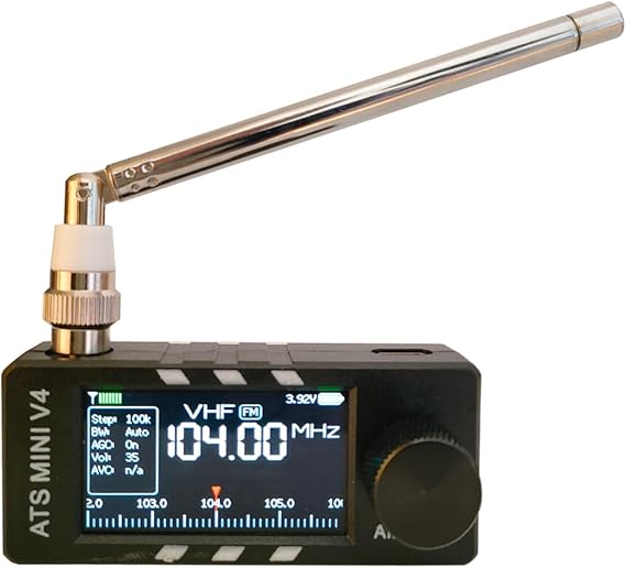 Yükseltilmiş ATS MINI V4 Radyo, SI4732 Pocket Kısa Dalga Radyo, Taşınabilir AM/FM/LSB/USB Tam Bant Alıcı, Dahili Kulaklık Amplifikatörü, Hoparlör ve Hi-Z, Küçük AM FM Radyo