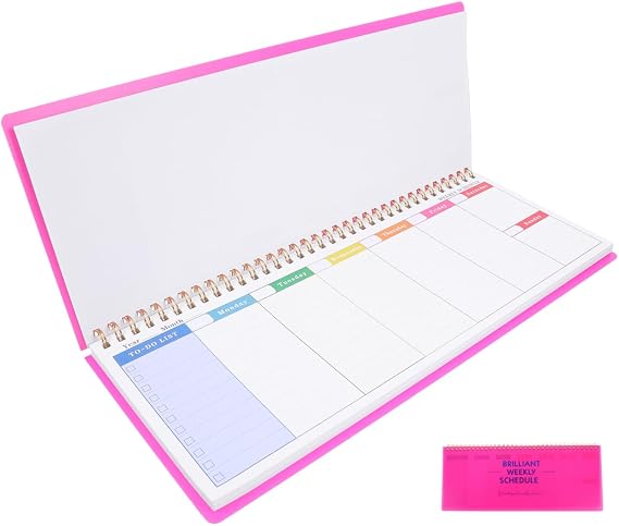 VICASKY Weekly Planner Spiral Book Desk Notebook Scheduler Calendar Bound Blank Desktop Undated Daily Planning Notepad Planne Pad Time Management Assignment Habit Tracker Plan Note Efficient Schedulin