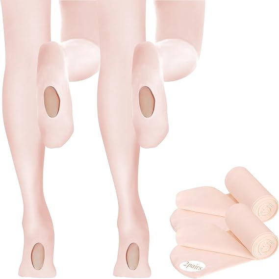 2 Pairs Girl's Ballet Dance Tights,Convertible Transition Toddler Pantyhose Kids Soft School Footed Legging Stockings