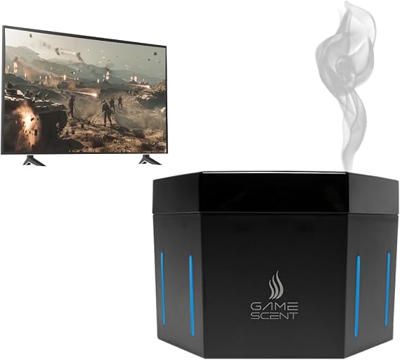 GameScent Automated Gaming Scent Atomizer, Automatically Releases scents associated with Events in The Game (gunfire, Explosions, Racing, Forest, Ocean, Clear air scents Included.