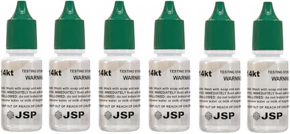 Gemtone Gold Testing Kit, 14K Purity Testing Solution, 6 Bottles, Jewelry and Precious Metal Analysis